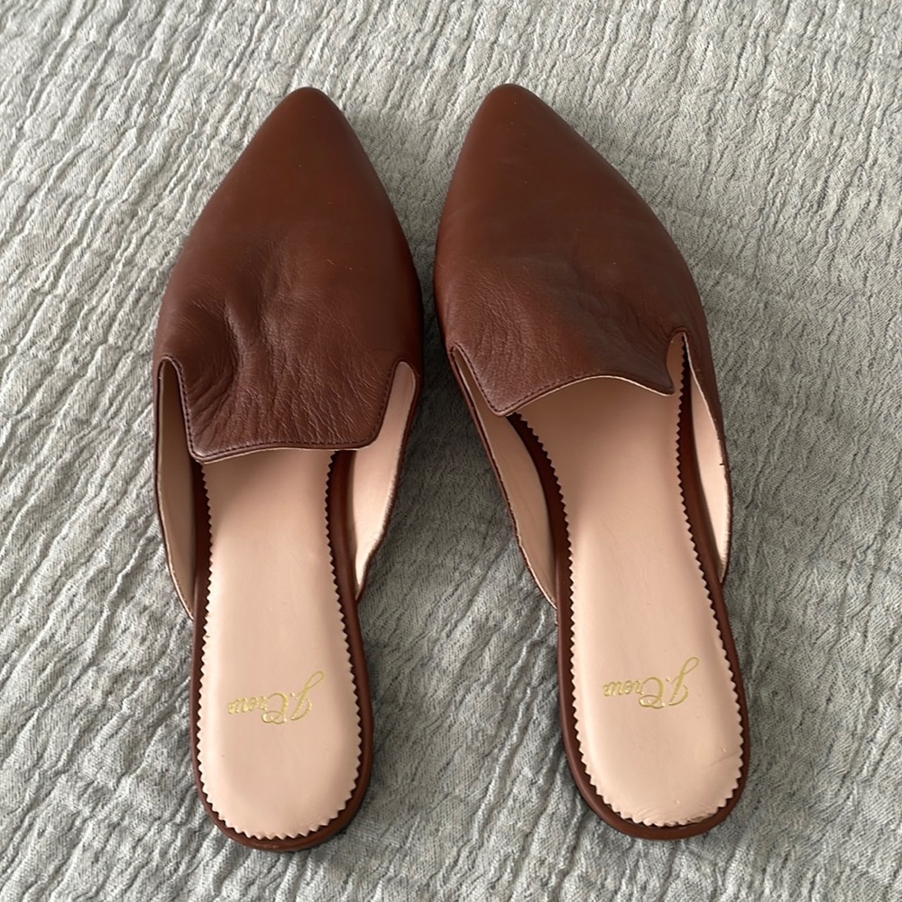 Brown Leather Women's Mules